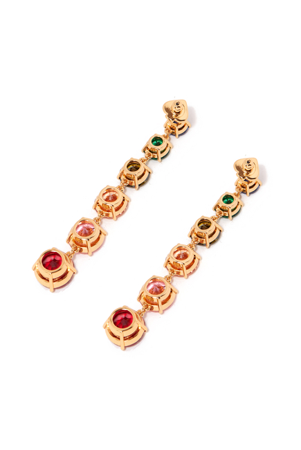 Candy Shop Linear Earrings, Plated Metal with Cubic Zirconia & Glass Stone